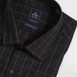 Arrow Black Cotton Slim Fit Checks Shirt image 5