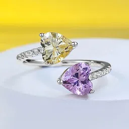 Jewels Galaxy Silver-Plated Anti Tarnish Crystals Stone-Studded Finger Ring-picture-48