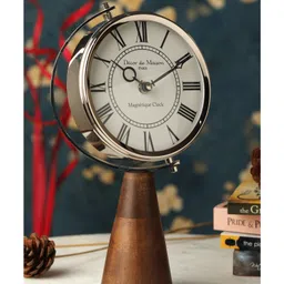 De Maison Décor Wood's Pedestal Clock in Reflective Silver-image-95