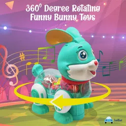 FunBlast Musical Transparent Gear Rabbit Toy for Kids  Green image 2