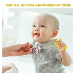 Kritiu Silicone Ultra Soft Safety Banana Shape Toothbrush For Toddlers - Pink image 2