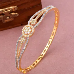 SHILLYN Women Brass Cubic Zirconia Gold-Plated Bangle-Style Bracelet-picture-52