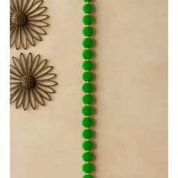 PUFFSMART 2Pcs Green Textured Pom-Pom Hanging Torans image 4