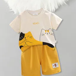 FOREVER FRIDAY Boys Printed Round Neck Pure Cotton T-Shirt With Shorts-picture-35