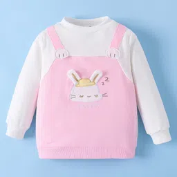 Mark & Mia Full Sleeves Top & Pant Set With Bear Embriodery - Pink image 3