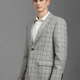 Louis Philippe Checked Single Breasted Formal Blazer image 2
