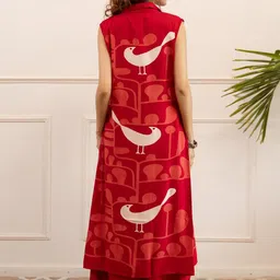 AUTUMN LANE Quirky Printed Shirt Collar Kurta With Palazzos image 2