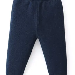 Babyhug Knitted Full Sleeves Floral Design Sweater Set - Navy & Red image 5