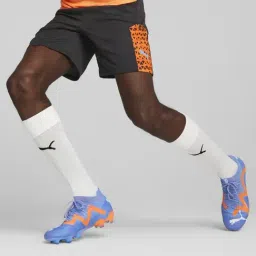 Puma IndividualCUP Black & Orange Regular Fit Printed Sports Shorts-picture-15