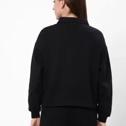 R&B Navy Regular Fit Cotton Graphic Print Sweatshirt image 2