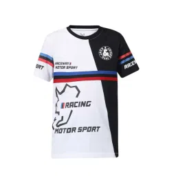 Jack & Jones Junior Boys White & Black Cotton Printed T-Shirt image 4