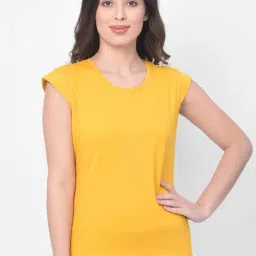 Clovia Yellow Cotton T-Shirt-picture-13