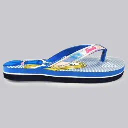 Kidsville Barbie Printed Blue & White Flip Flops-image-73