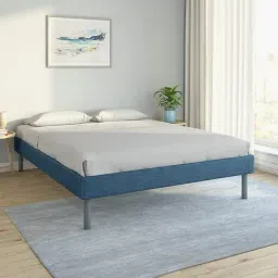 Doctor Dreams by Nilkamal Blue Wood Queen Velvette Bed-picture-36