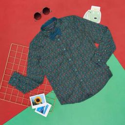 Pantaloons Junior Green Cotton Floral Print Full Sleeves Shirt-picture-12