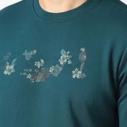 Van Heusen Blue Cotton Regular Fit Printed Sweatshirt image 4