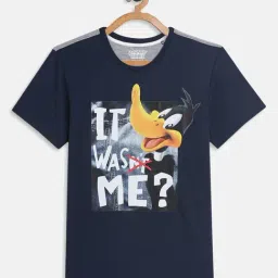 Octave Kids Navy Cotton Printed T-Shirt-image-52