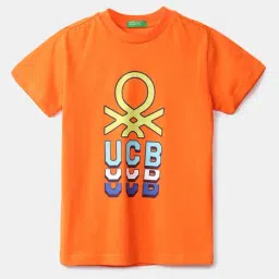 United Colors of Benetton Kids Orange Printed T-Shirt-picture-30