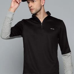 ALCIS Black Slim Fit Colour Block Sweatshirt-picture-38