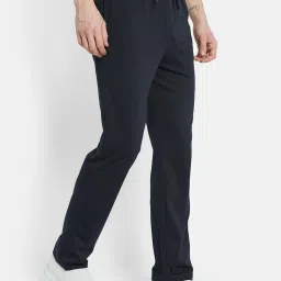 Octave Navy Blue Cotton Regular Fit Trackpants image 4
