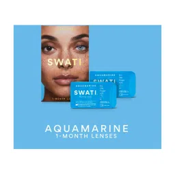 Swati Cosmetics Coloured Contact Lenses - Aquamarine (1 Month, Power - 5.75) image 3
