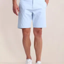 U.S. Polo Assn. Blue Cotton Slim Fit Logo Printed Shorts image 4