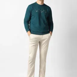 Van Heusen Blue Cotton Regular Fit Printed Sweatshirt image 5