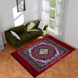 RUBOXA Maroon Ethnic Motifs Anti-Skid Other Carpet-picture-39