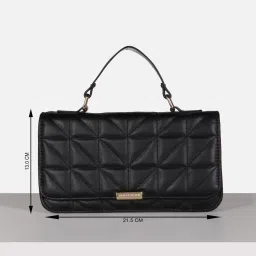Van Heusen Black Quilted Cross Body Bag image 4