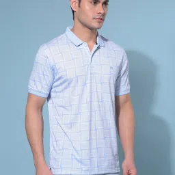 Crimsoune Club Blue Slim Fit Printed Polo T-Shirt image 4