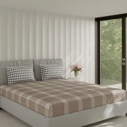 Monte Carlo Ramonbx Beige Cotton Printed 200 TC Double Bedsheet with 2 Pillow Covers image 4