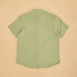 Pantaloons Junior Ash Green Cotton Regular Fit Shirt image 4