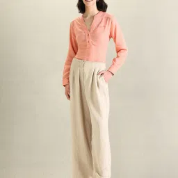 U.S. Polo Assn. Peach Linen Graphic Print Top image 4