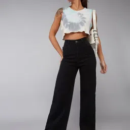 DOLCE CRUDO Black High Rise Stretchable Jeans image 4