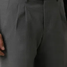 Van Heusen Grey Regular Fit Checks Trousers image 4
