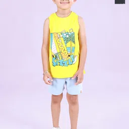 KiddoPanti Boys Pack Of 2 Printed T-shirt With Shorts-picture-25