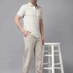 Blackberrys Floral Printed Polo Collar Slim Fit T-shirt image 4
