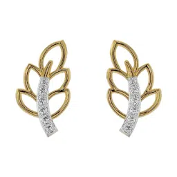 Emori 14k Yellow Gold & Diamond Petal Swag Stud Earrings-picture-15