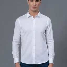 Red Tape White Regular Fit Textured Cotton Shirt-picture-20