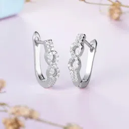 Zavya CZ Infinity Rhodium-Plated 92.5 Sterling Silver Clip-On-image-81