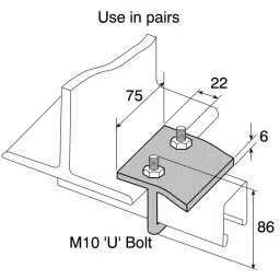 Unistrut Galvanised Steel Beam Clamp Fits Channel Size 21x41 mm, P 2785 (Pack of 2) image 4
