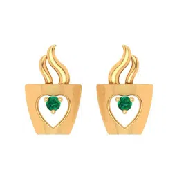 P.C. Chandra Jewellers 18k Gold Stunning Crystal Studded Stud Earrings-picture-187
