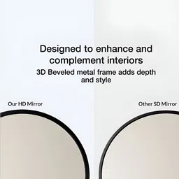 Art Street Black Round Shaped Glass Wall Mirror image 5