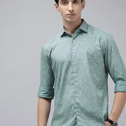 Park Avenue Pure Cotton Slim Fit Geometric Printed Casual Shirt-picture-42