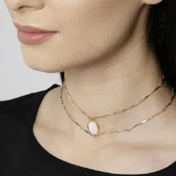 OOMPH Gold Tone Opal Crystal Fashion Choker Necklace for Women-picture-17