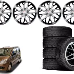 Auto Pearl ViSB29 R13 33.02 cm (13 Inch) Press Type Wheel Hubcap with Retention Ring Glossy Silver Black Wheel Cover for Universal for Car Universal for Car (Set of 4)-picture-40