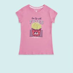 Pantaloons Junior Sachet Pink Cotton Printed T-Shirt-picture-38