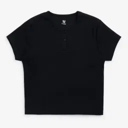 Y&F Kids by Westside Black Ribbed-Textured Cotton-Blend Top-picture-39