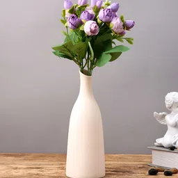 TAYHAA Sandstone Grace Off-White Matte Ceramic Bottle-Shaped Flower Vase-picture-28