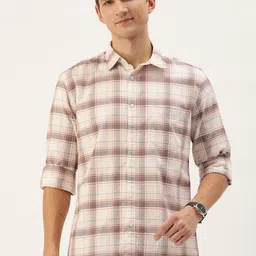 Parx Pure Cotton Slim Fit Checked Casual Shirt-picture-35